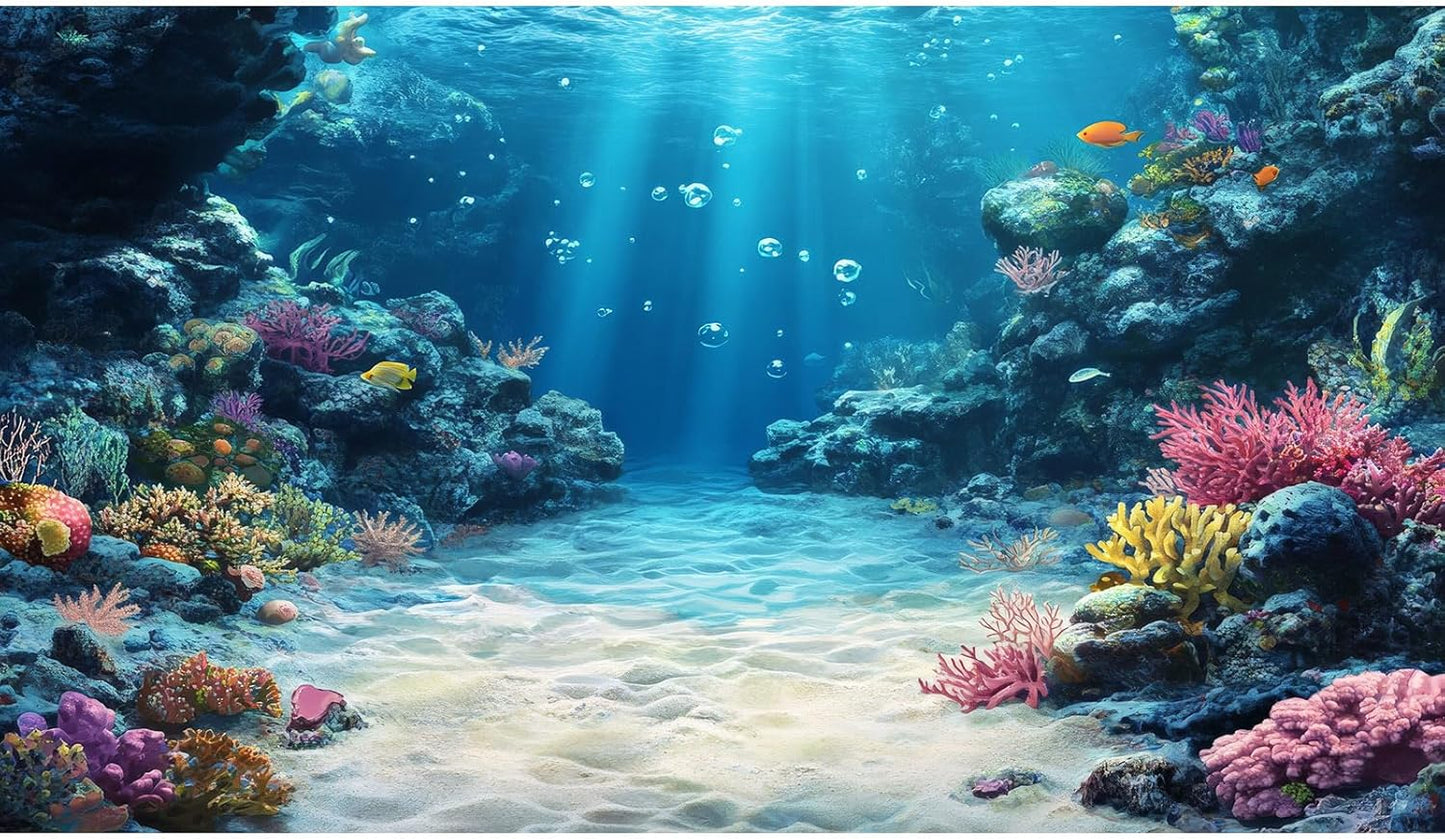 Riivvdise imported premium quality aquarium backdrop setup in a living room fish tank.