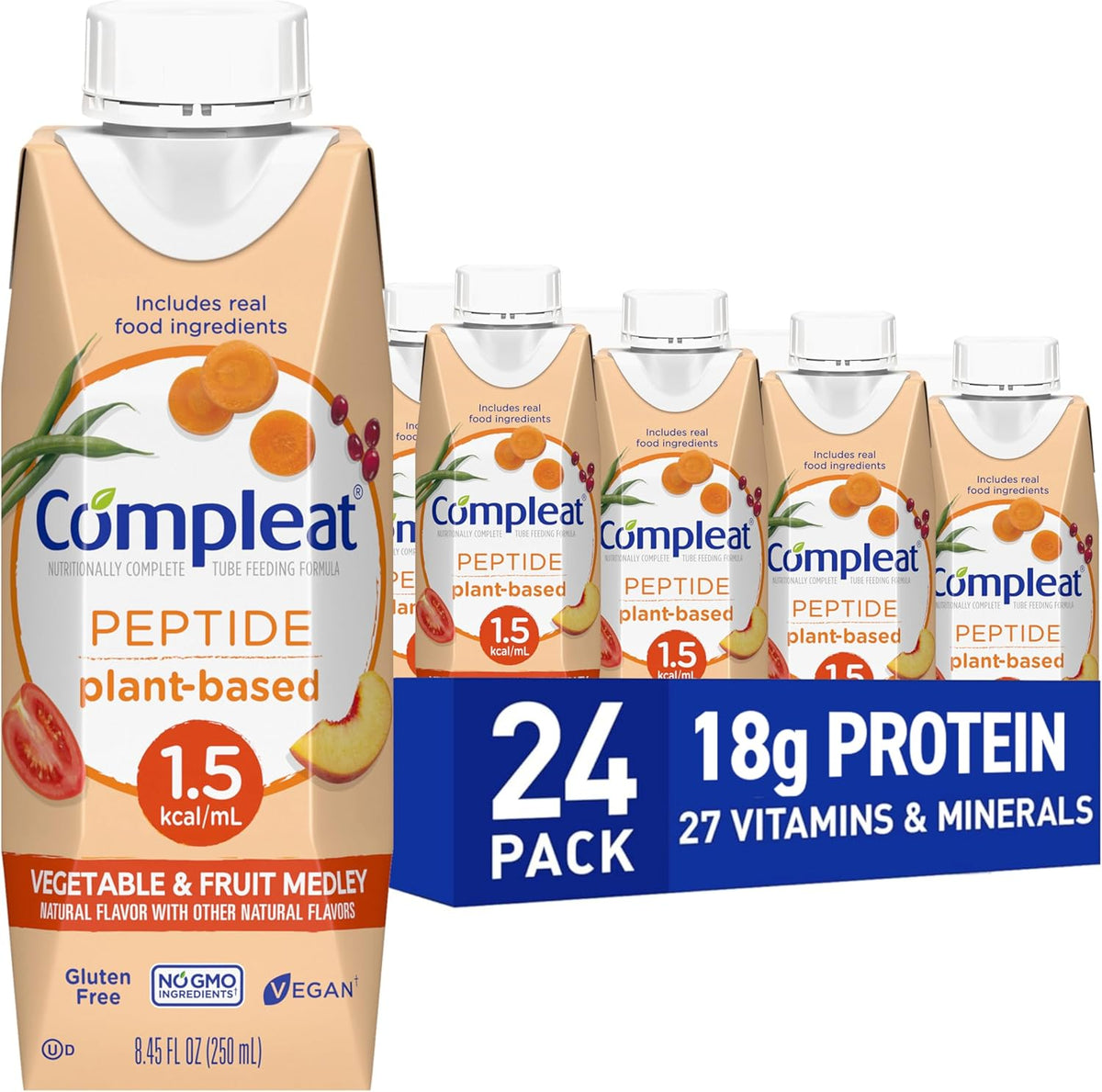 Nestle Compleat Peptide 1.5 plant based medical formula carton front view