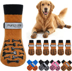 6 Pcs Non-Slip Dog Socks with Paw Grips Indoor, Cute Socks for Hardwood Floors, Winter Snow, Hot Pavement, Paw Protector Socks (Cozy Cloud Blue, Large) - Image 11