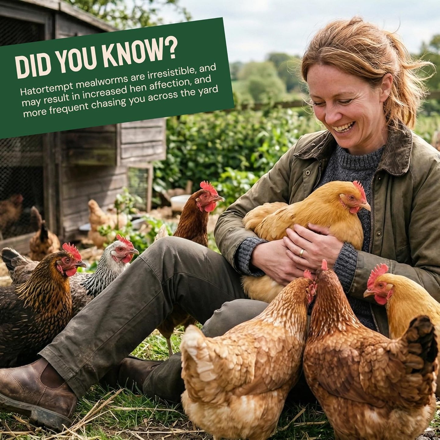 Hatortempt mealworms nutritional supplement for hens
