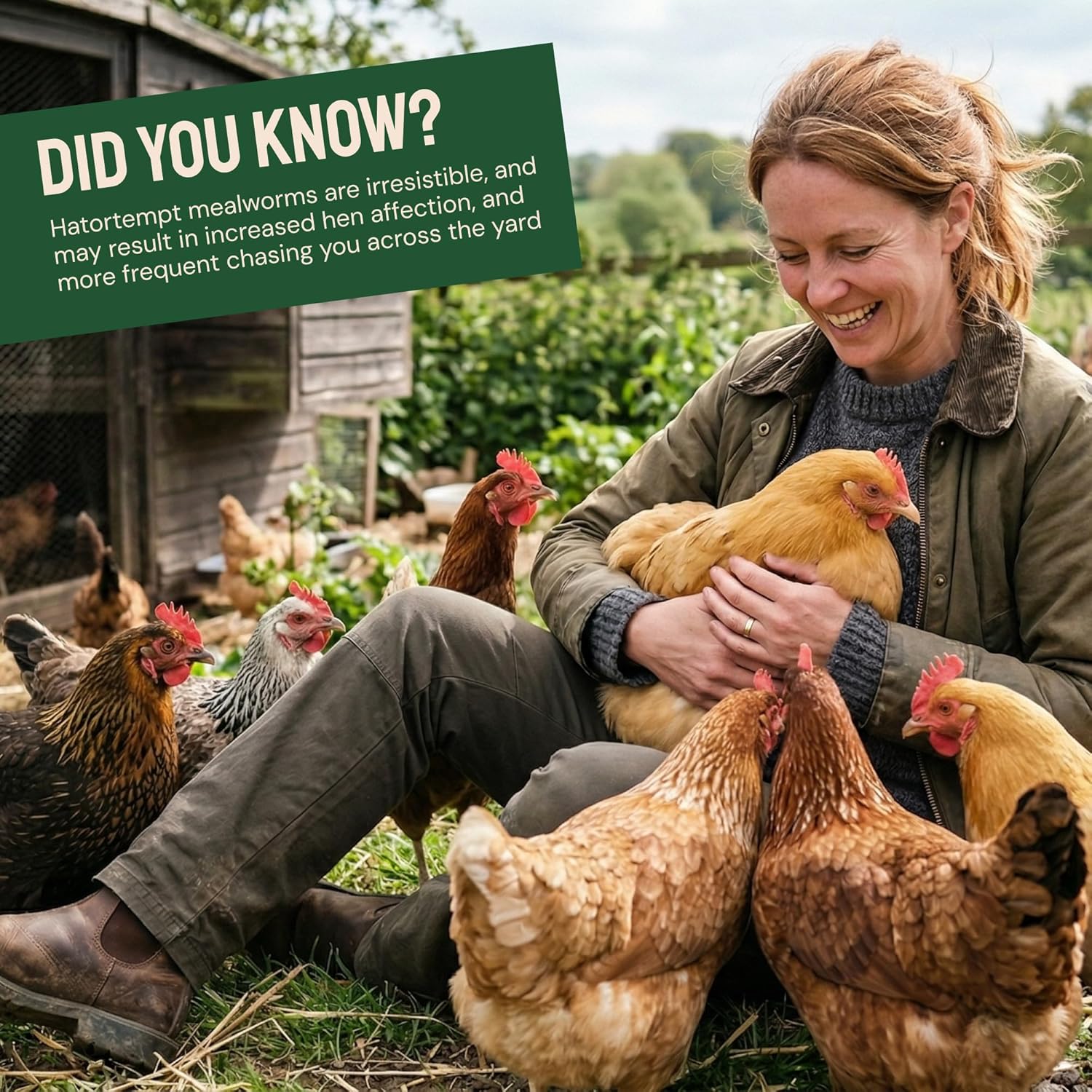 Hatortempt mealworms nutritional supplement for hens