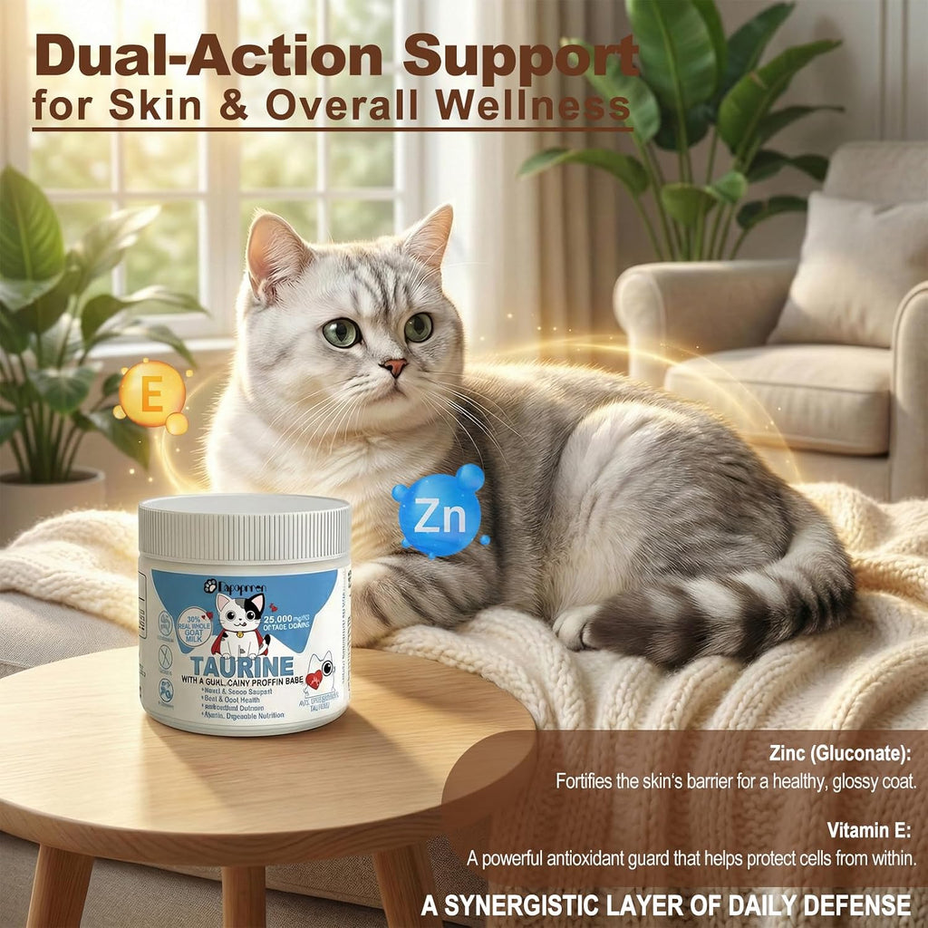 Authentic USA imported pet supplement powder by Dapoprren for picky felines.