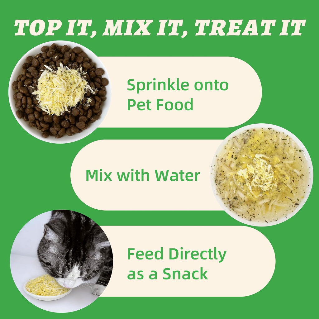 Natural pet appetite stimulant powder inside the airtight jar with a measuring spoon