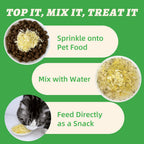 Natural pet appetite stimulant powder inside the airtight jar with a measuring spoon