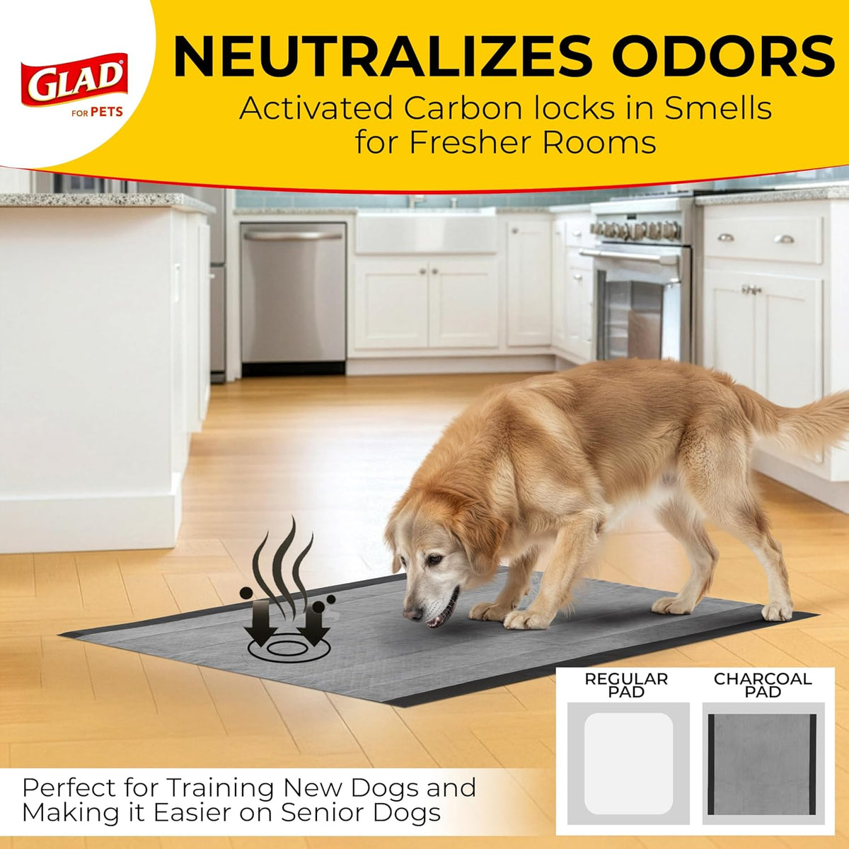 Glad for Pets Extra Large Charcoal Training Pads for Dogs and Puppies, Activated Carbon Odor Control, 6-Layer Absorbent Leak-Proof Pee Pads with Pheromone Attractant, 28 x 30 in, 30 Count - Image 12
