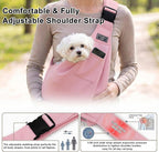 Small cat inside Riuja adjustable pink pet shoulder bag