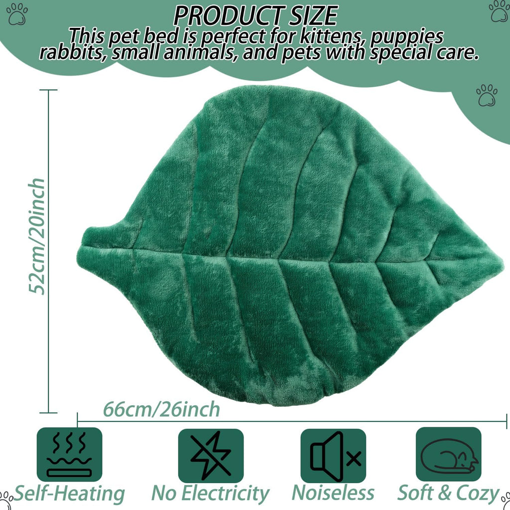 Close up view of the plush flannel surface on the leaf shaped pet cushion