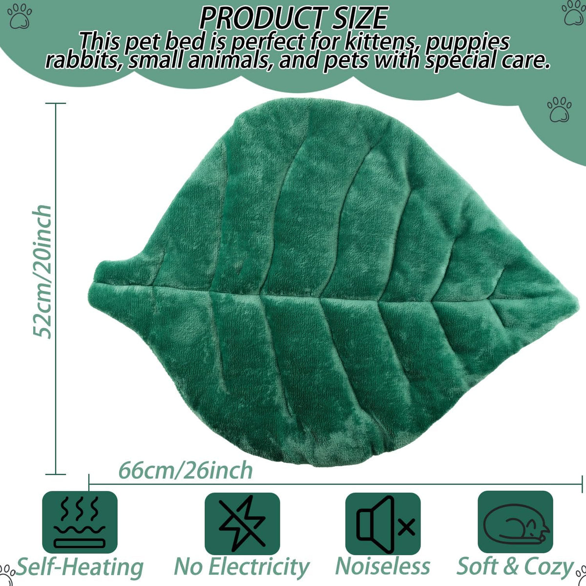 Close up view of the plush flannel surface on the leaf shaped pet cushion