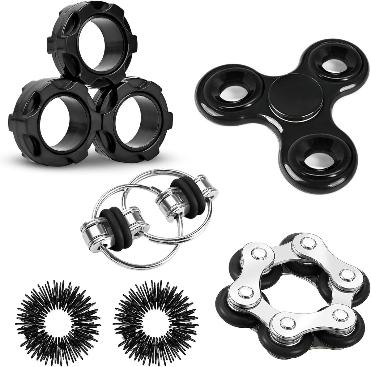 Dr.kbder 6 piece metal fidget toy set front view