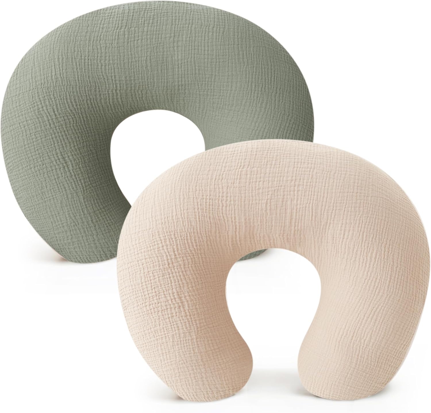 Konssy muslin nursing pillow covers 2 pack front view