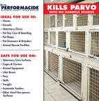 Star Brite Performacide veterinary grade disinfectant displayed in kennel setting