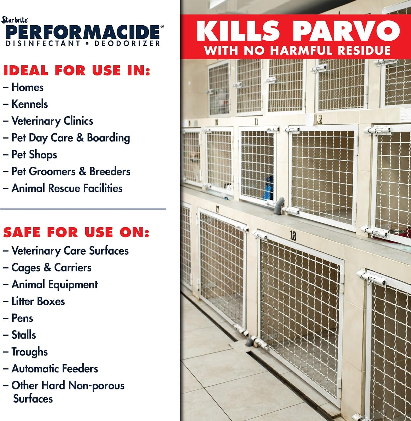 Performacide no rinse professional kennel and veterinary disinfectant bottle