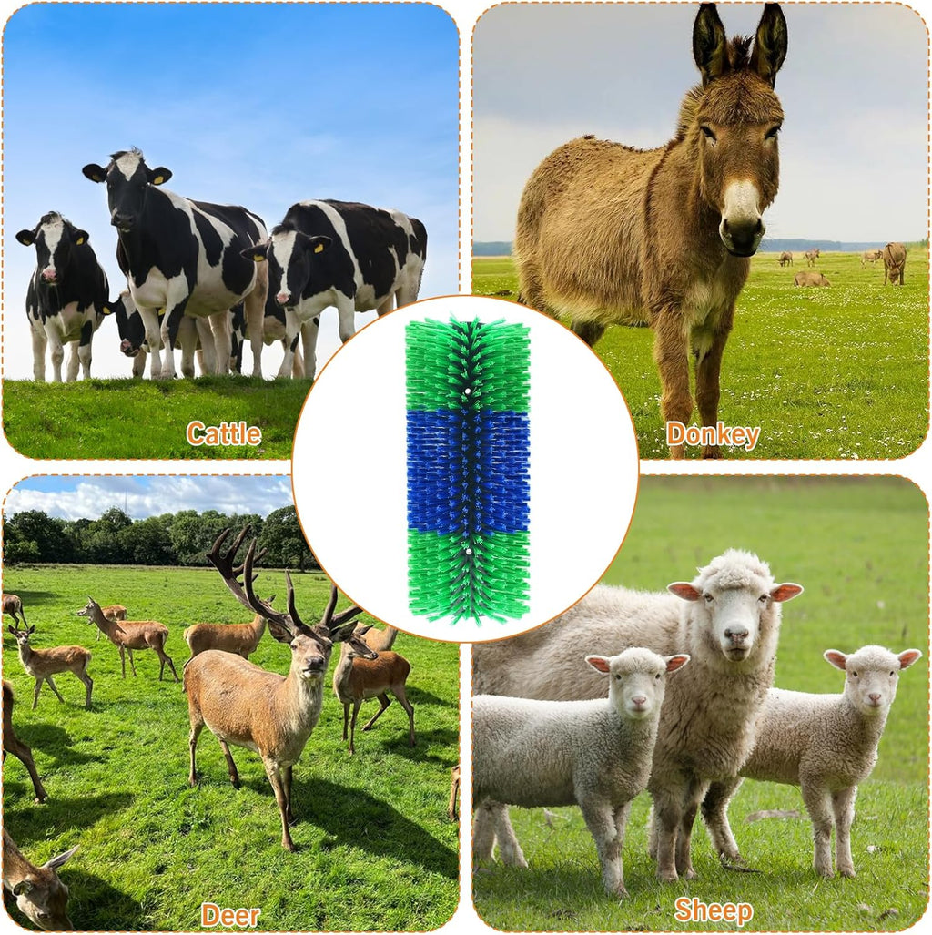 Sayutie livestock scratching brush showing included mounting screws