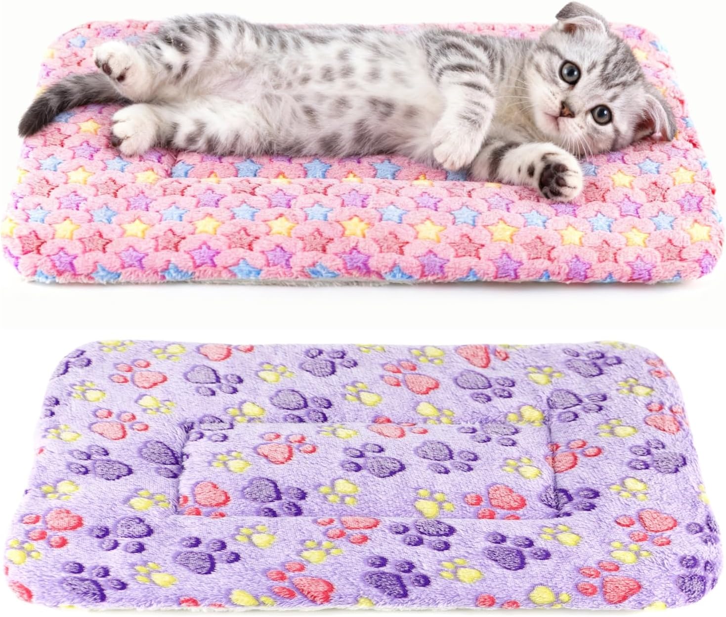 2 Pack Cat Blankets for Indoor Cats, Ultra Soft Reversible Mat, Fluffy Flannel Blanket for Small Dogs and Cats, Washable Pet Pad - Image 9