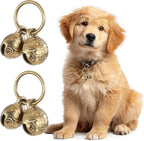 Styquenzer four piece brass collar bells package showcasing compact dimensions for cats.