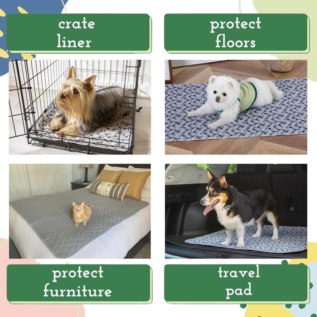 Close up of quilted texture on reusable dog training mat