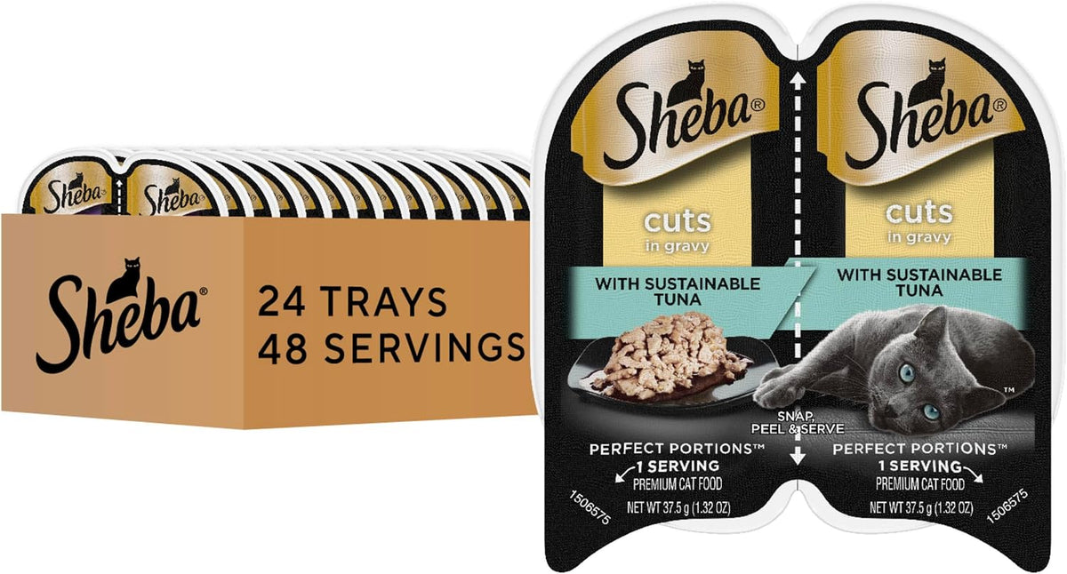 Sheba Perfect Portions Wet Cat Food Cuts in Gravy, Cat Food Wet Recipe, Roasted Chicken Entree, 2.6 oz. Twin-Pack Trays (24 Count, 48 Servings) - Image 15
