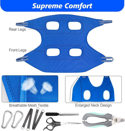 Reinforced edges of Ateson pet grooming harness