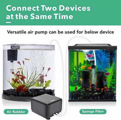 hygger 5W/10W Ultra Quiet Aquarium Air Pump, Adjustable Oxygen Aerator with Dual Outlets - 160 GPH/250 GPH for Fish Tanks up to 150 Gallons/600 Gallons - Image 3