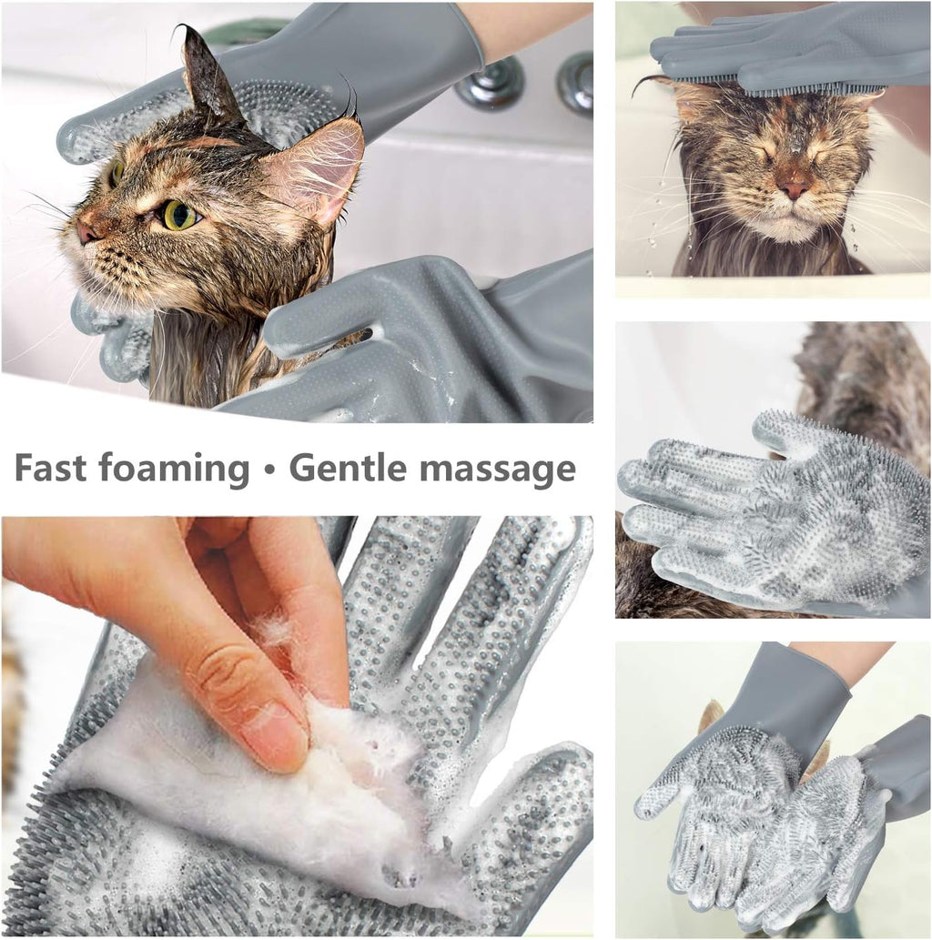 Adjustable wrist strap on Commema pet grooming mitt
