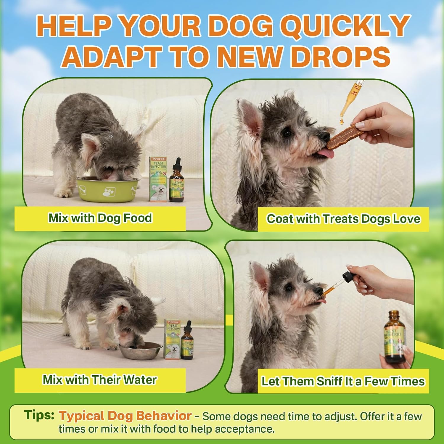 Close up of Puyrzoe natural pet supplement label displaying USA import authenticity