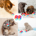 Close up of colorful 1.2 inch fuzzy kitten puff balls