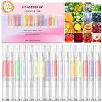 Peacecolor cuticle oil pen set front view showing 16 pieces