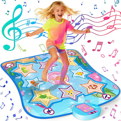 Azbfan ocean-themed dance mat front view for kids.