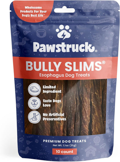 Pawstruck authentic USA imported dog treats container standing upright