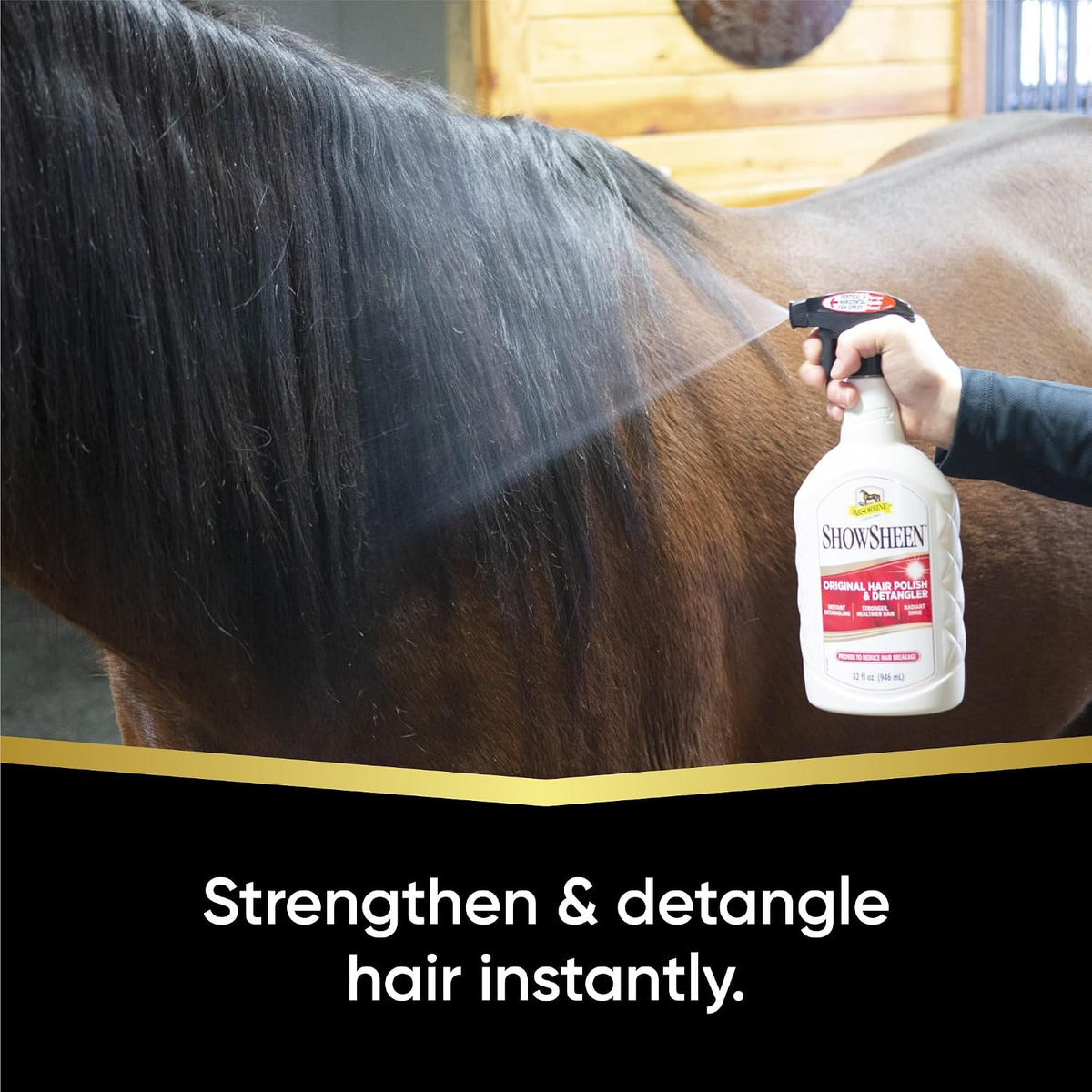 Absorbine ShowSheen hair polish front view bottle