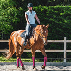 Durable textilene mesh fly boots preventing stomping on a pasture