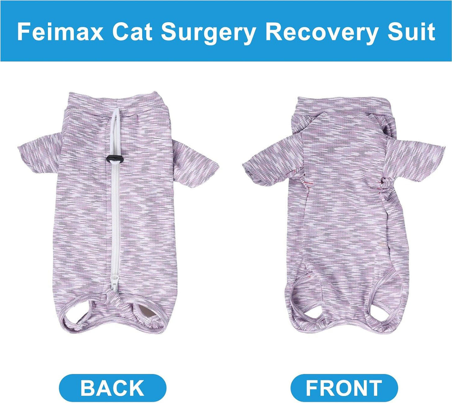 Cat wearing Feimax surgical recovery onesie side profile