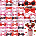 Hillban 50 Pcs Dog Collar Bow Ties, Adjustable Pet Bow Accessories with Elastic Bands, Grooming, Photo Props & Costume Decorations for Small to Medium Dogs - Image 10