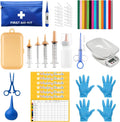 Zonexchic 52 Pieces Puppy Whelping Supplies Kit front view showing blue storage bag and digital scale