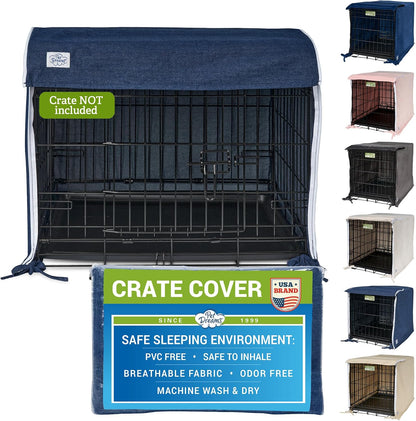 Pet Dreams Dog Crate Cover - Breathable Fabric Kennel Topper for Double-Door Crates, Fits iCrate Dog Cages 18, 24, 30, 36, 42, 48 Inches (Ivory, Medium, 30") - Image 14