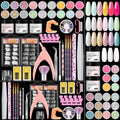 Coscelia acrylic nail kit front view showcasing all 27 pieces and packaging.