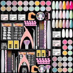 Coscelia acrylic nail kit front view showcasing all 27 pieces and packaging.