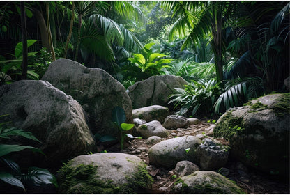 Aquarium Background Various Underwater Grass Plants Aquarium Backdrop Vivid and Fresh Green Aquatic Plants Stone River Bed and Dead Wood Purple Stone Fish Tank Background 24x16in - Image 9