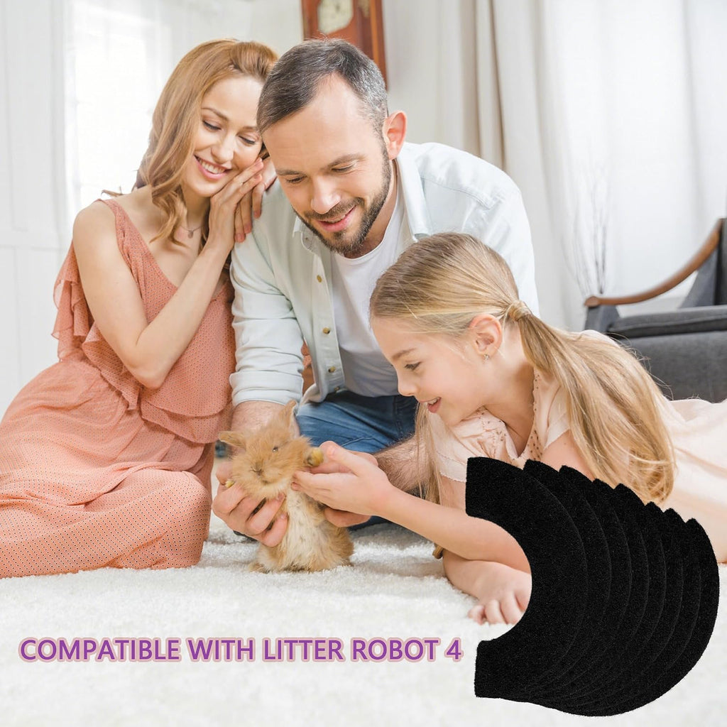 Caqeaus automated litter box deodorizer sheets close up texture of fiber activated carbon.