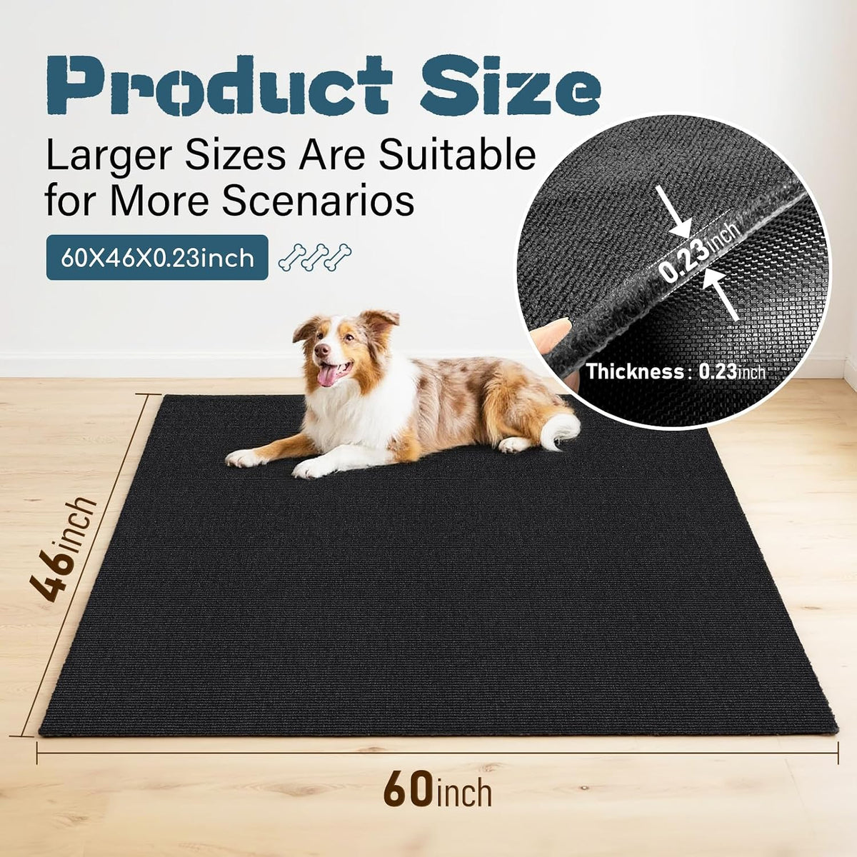 Close up of absorbent carpet surface on Wibeelee kennel mat