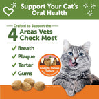 Whimzees cat dental treats packaging showing crunchy toothbrush texture
