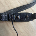 Close up of 2-pin 4mm magnetic charger connector for dog collar