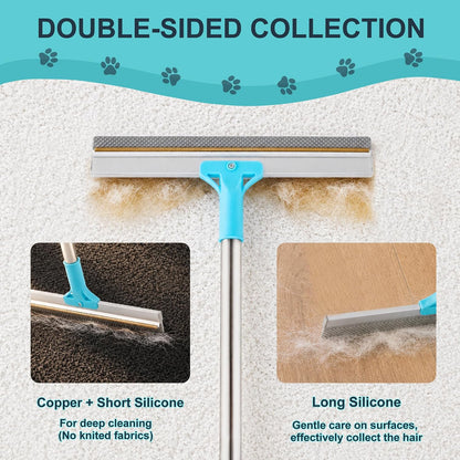 Handheld carpet scraper tool for pet hair