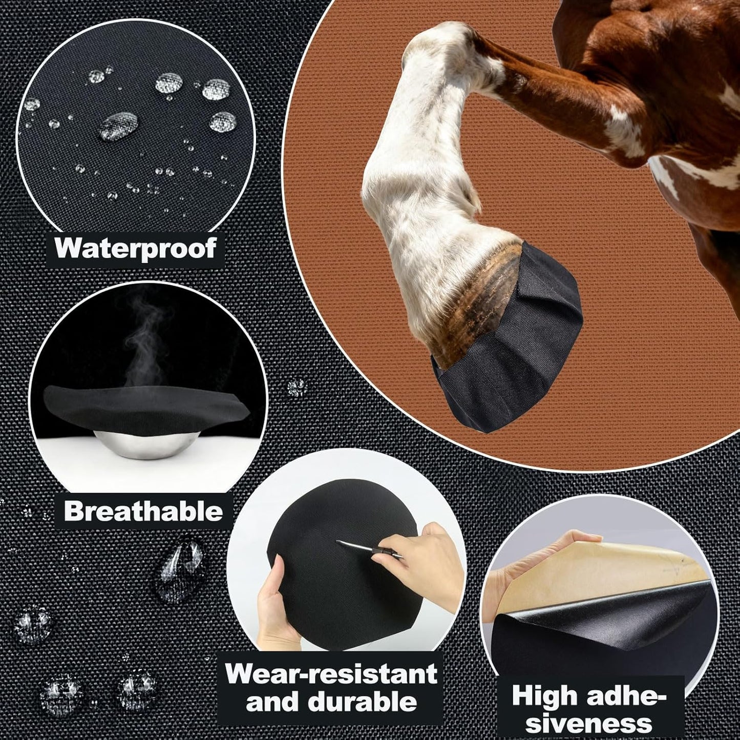 Horse hoof with protective hoof tape applied