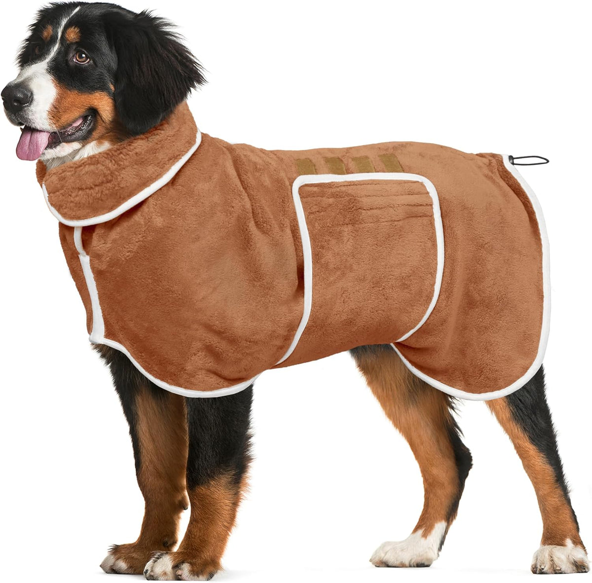 Dog Bathrobe Towel Drying Coat - Super Absorbent Dog Towels Bath Robe for Drying Dogs Large, Soft Adjustable Collar & Belly Strap Fast Drying Coat Pet Dog Cat Bath Robe Towel (Grey, X-Large) - Image 10