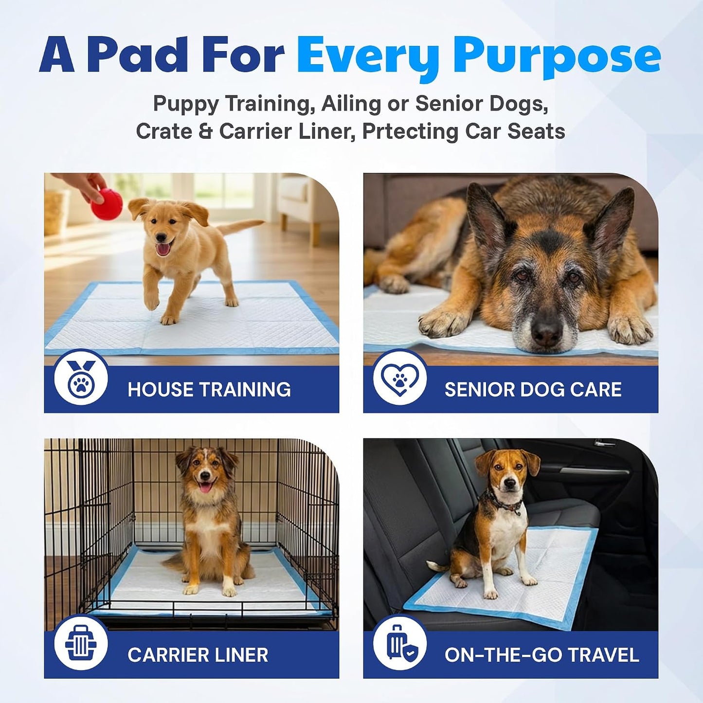 American Kennel Club highly absorbent leak proof disposable puppy training pads stack