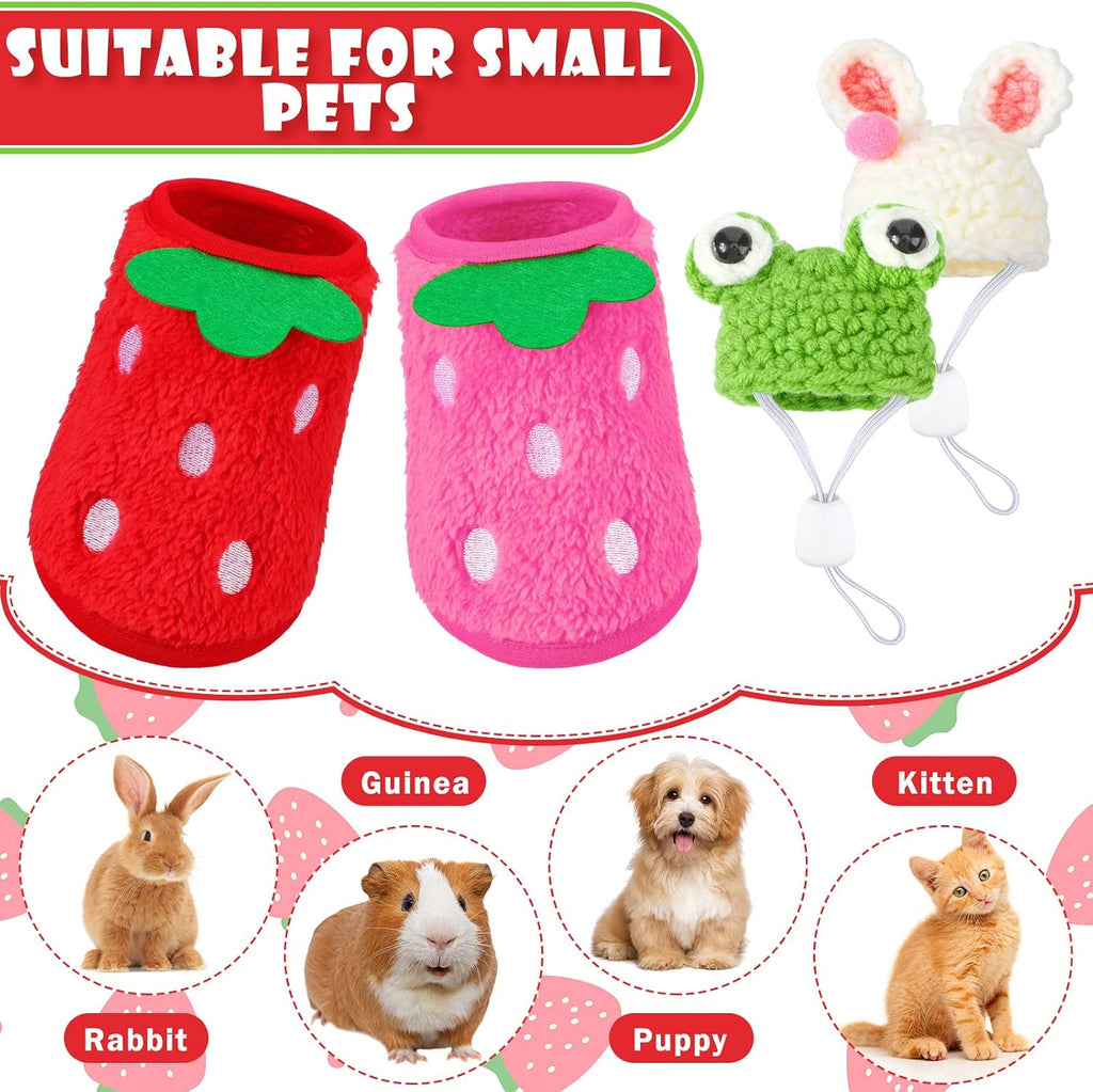 Detailed view of hand knitted mini hat for guinea pigs and rabbits