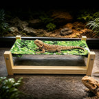 Bearded Dragon Bed, Wooden Reptile Hammock, Bearded Dragon Tank Habitat Accessories, Safe Natural Wood Resting Place for Lizard, Leopard Gecko, Snake, and Other Small Animals(Colorful, Large) - Image 9