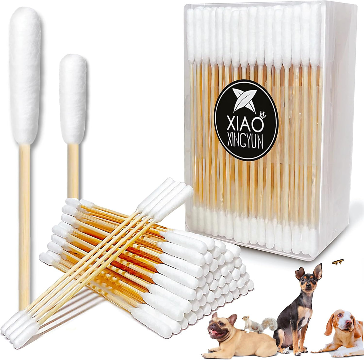 300 count box of Xiaoxingyun long pet swabs