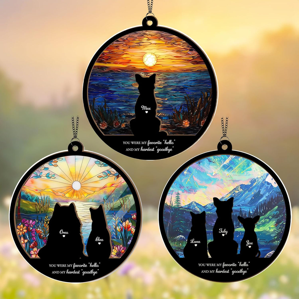 Personalized Cat Memorial Suncatcher - Custom Suncatcher with Name and Breed for Up to 3 Pets, Sympathy Gift for Pet Loss, Memorial Gift for Cat Lovers - Image 14